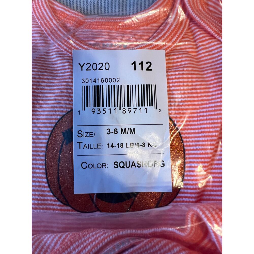 NWT Children's Place Orange/White Stripe W/Halloween Pumpkin Tutu Dress -12-18M - Picture 6 of 9
